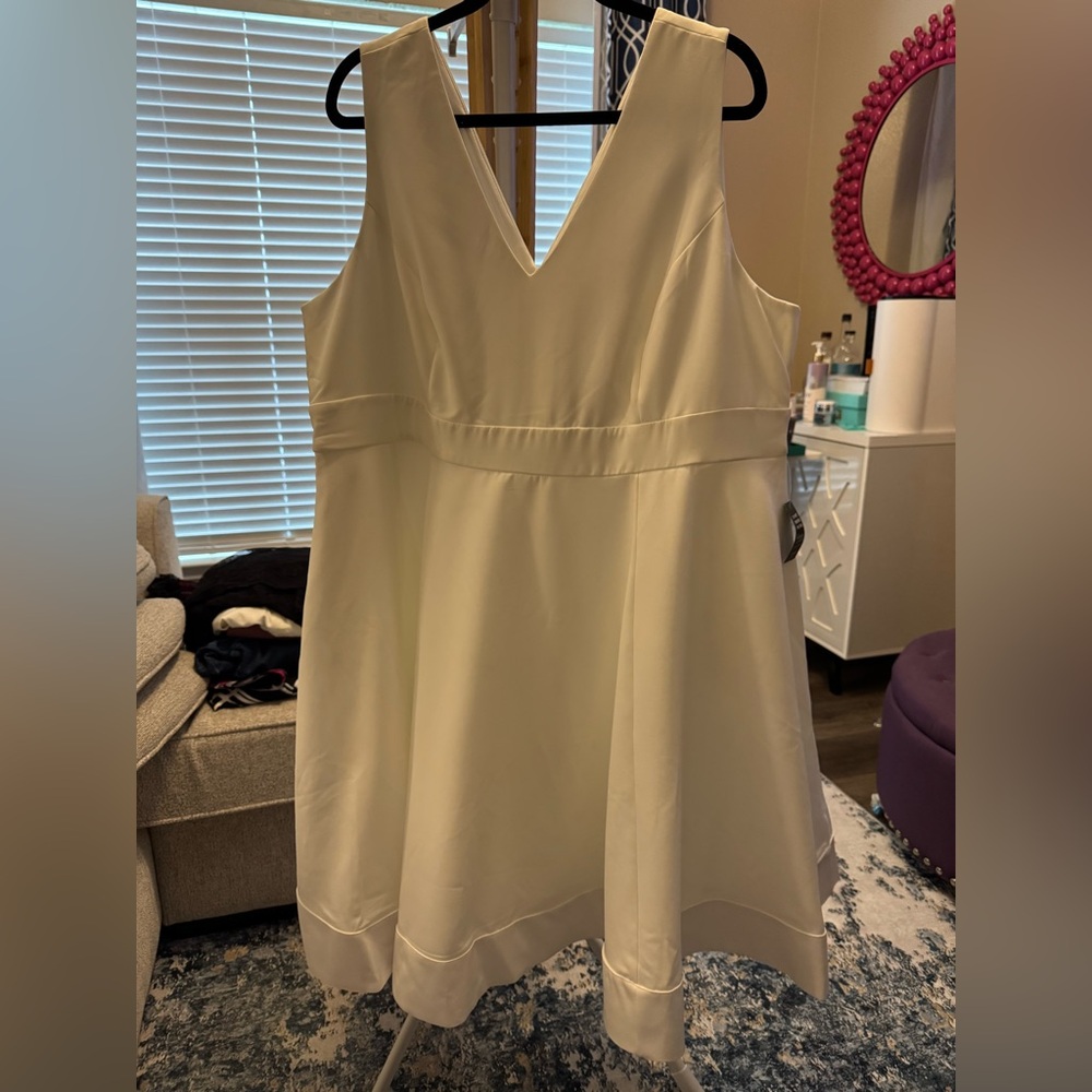 Torrid White V-Neck A-line Dress